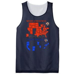 2024 Electoral Map Merry Christmas Trump Landslide Holiday Mesh Reversible Basketball Jersey Tank