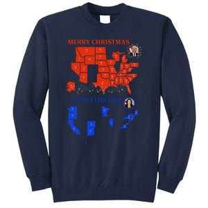 2024 Electoral Map Merry Christmas Trump Landslide Holiday Tall Sweatshirt