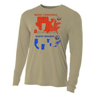 2024 Electoral Map Merry Christmas Trump Landslide Holiday Cooling Performance Long Sleeve Crew