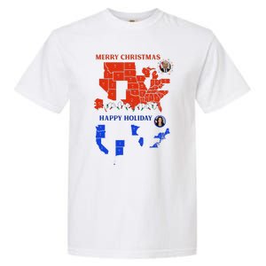 2024 Electoral Map Merry Christmas Trump Landslide Holiday Garment-Dyed Heavyweight T-Shirt