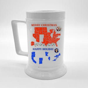 2024 Electoral Map Merry Christmas Trump Landslide Holiday Beer Stein