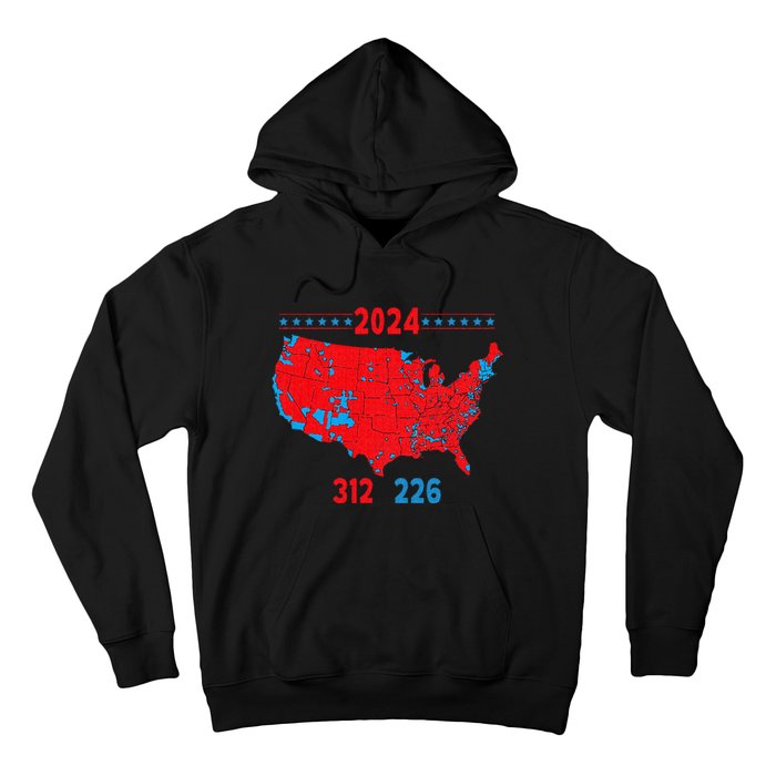 2024 Electoral Map Trump 312 Red 2024 Election Results Map Hoodie