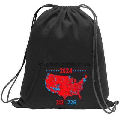 2024 Electoral Map Trump 312 Red 2024 Election Results Map Sweatshirt Cinch Pack Bag