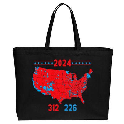 2024 Electoral Map Trump 312 Red 2024 Election Results Map Cotton Canvas Jumbo Tote