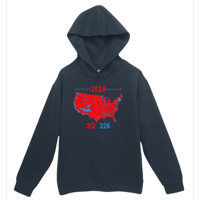 2024 Electoral Map Trump 312 Red 2024 Election Results Map Urban Pullover Hoodie