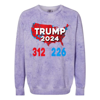 2024 Electoral Map Trump 312 Red Election 2024 Results Map Colorblast Crewneck Sweatshirt