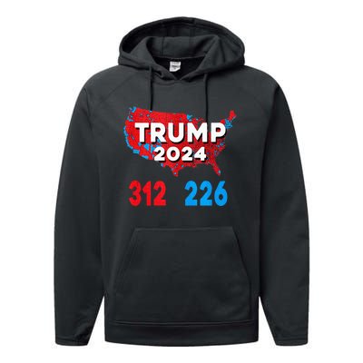 2024 Electoral Map Trump 312 Red Election 2024 Results Map Performance Fleece Hoodie