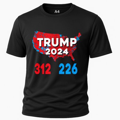 2024 Electoral Map Trump 312 Red Election 2024 Results Map Cooling Performance Crew T-Shirt