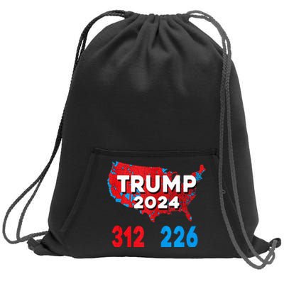 2024 Electoral Map Trump 312 Red Election 2024 Results Map Sweatshirt Cinch Pack Bag