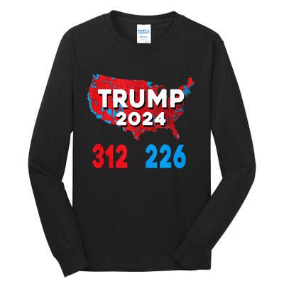 2024 Electoral Map Trump 312 Red Election 2024 Results Map Tall Long Sleeve T-Shirt