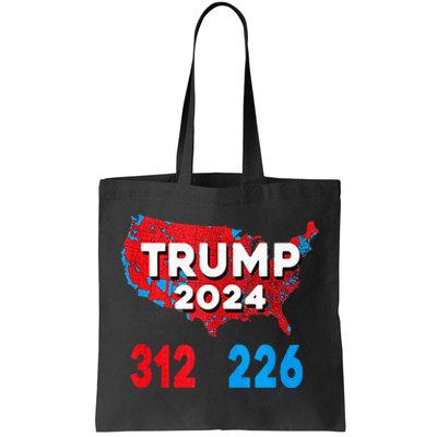 2024 Electoral Map Trump 312 Red Election 2024 Results Map Tote Bag