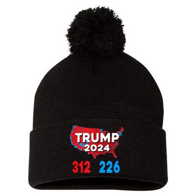 2024 Electoral Map Trump 312 Red Election 2024 Results Map Pom Pom 12in Knit Beanie