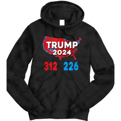 2024 Electoral Map Trump 312 Red Election 2024 Results Map Tie Dye Hoodie