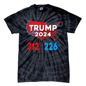 2024 Electoral Map Trump 312 Red Election 2024 Results Map Tie-Dye T-Shirt