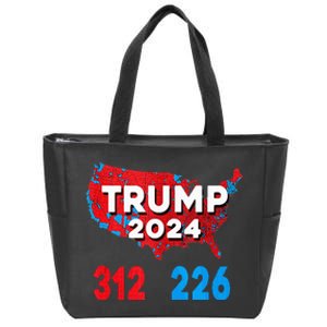 2024 Electoral Map Trump 312 Red Election 2024 Results Map Zip Tote Bag