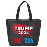 2024 Electoral Map Trump 312 Red Election 2024 Results Map Zip Tote Bag