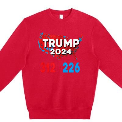 2024 Electoral Map Trump 312 Red Election 2024 Results Map Premium Crewneck Sweatshirt