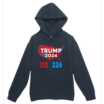 2024 Electoral Map Trump 312 Red Election 2024 Results Map Urban Pullover Hoodie