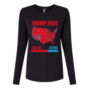 2024 Electoral Map Trump 312 Red 2024 Election Results Map Womens Cotton Relaxed Long Sleeve T-Shirt