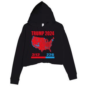 2024 Electoral Map Trump 312 Red 2024 Election Results Map Crop Fleece Hoodie