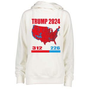 2024 Electoral Map Trump 312 Red 2024 Election Results Map Womens Funnel Neck Pullover Hood