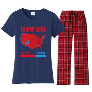 2024 Electoral Map Trump 312 Red 2024 Election Results Map Women's Flannel Pajama Set