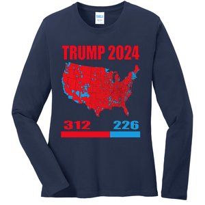 2024 Electoral Map Trump 312 Red 2024 Election Results Map Ladies Long Sleeve Shirt