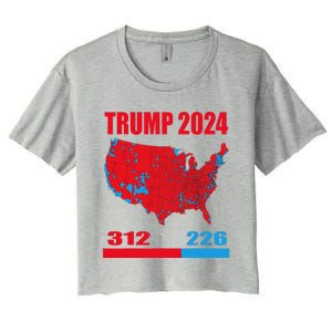 2024 Electoral Map Trump 312 Red 2024 Election Results Map Women's Crop Top Tee