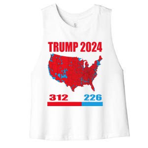 2024 Electoral Map Trump 312 Red 2024 Election Results Map Women's Racerback Cropped Tank