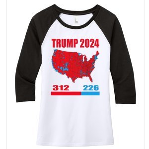 2024 Electoral Map Trump 312 Red 2024 Election Results Map Women's Tri-Blend 3/4-Sleeve Raglan Shirt