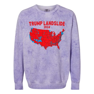 2024 Electoral Map Trump Landslide Red Election Map Colorblast Crewneck Sweatshirt