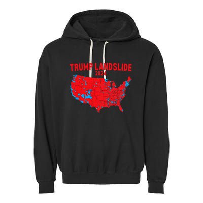 2024 Electoral Map Trump Landslide Red Election Map Garment-Dyed Fleece Hoodie