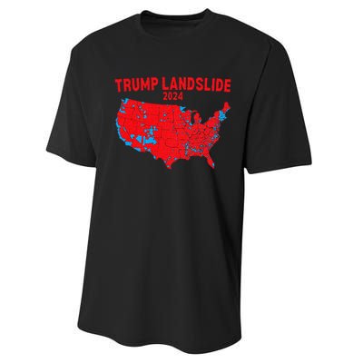 2024 Electoral Map Trump Landslide Red Election Map Performance Sprint T-Shirt