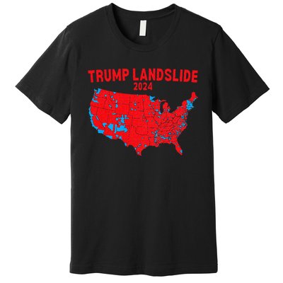 2024 Electoral Map Trump Landslide Red Election Map Premium T-Shirt