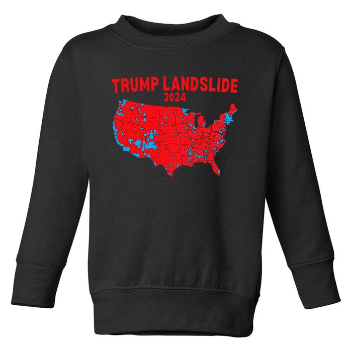 2024 Electoral Map Trump Landslide Red Election Map Toddler Sweatshirt