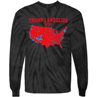 2024 Electoral Map Trump Landslide Red Election Map Tie-Dye Long Sleeve Shirt