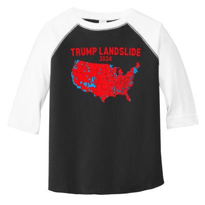 2024 Electoral Map Trump Landslide Red Election Map Toddler Fine Jersey T-Shirt