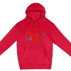 2024 Electoral Map Trump Landslide Red Election Map Premium Pullover Hoodie