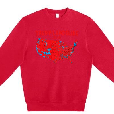 2024 Electoral Map Trump Landslide Red Election Map Premium Crewneck Sweatshirt