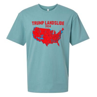 2024 Electoral Map Trump Landslide Red Election Map Sueded Cloud Jersey T-Shirt