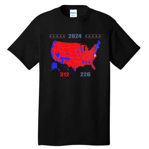 2024 Electoral Map Trump 312 Red 2024 Election Results Map Tall T-Shirt