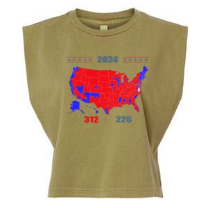 2024 Electoral Map Trump 312 Red 2024 Election Results Map Garment-Dyed Women's Muscle Tee