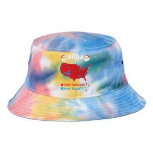 2024 Electoral Map Merry Christmas Trump Xmas Tie Dye Newport Bucket Hat