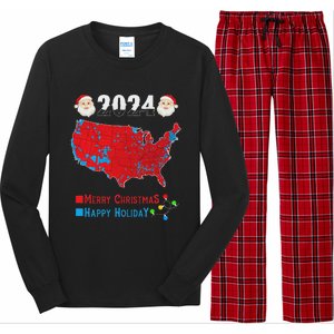 2024 Electoral Map Merry Christmas Trump Xmas Long Sleeve Pajama Set