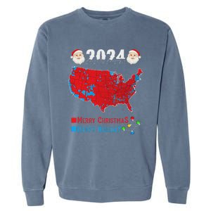 2024 Electoral Map Merry Christmas Trump Xmas Garment-Dyed Sweatshirt