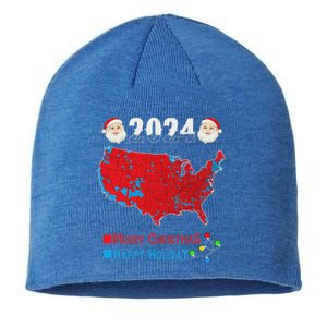 2024 Electoral Map Merry Christmas Trump Xmas Sustainable Beanie