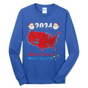 2024 Electoral Map Merry Christmas Trump Xmas Tall Long Sleeve T-Shirt