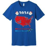 2024 Electoral Map Merry Christmas Trump Xmas Premium T-Shirt