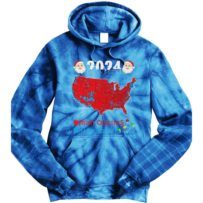 2024 Electoral Map Merry Christmas Trump Xmas Tie Dye Hoodie