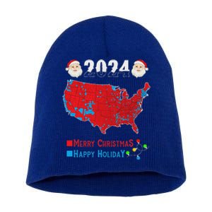 2024 Electoral Map Merry Christmas Trump Xmas Short Acrylic Beanie